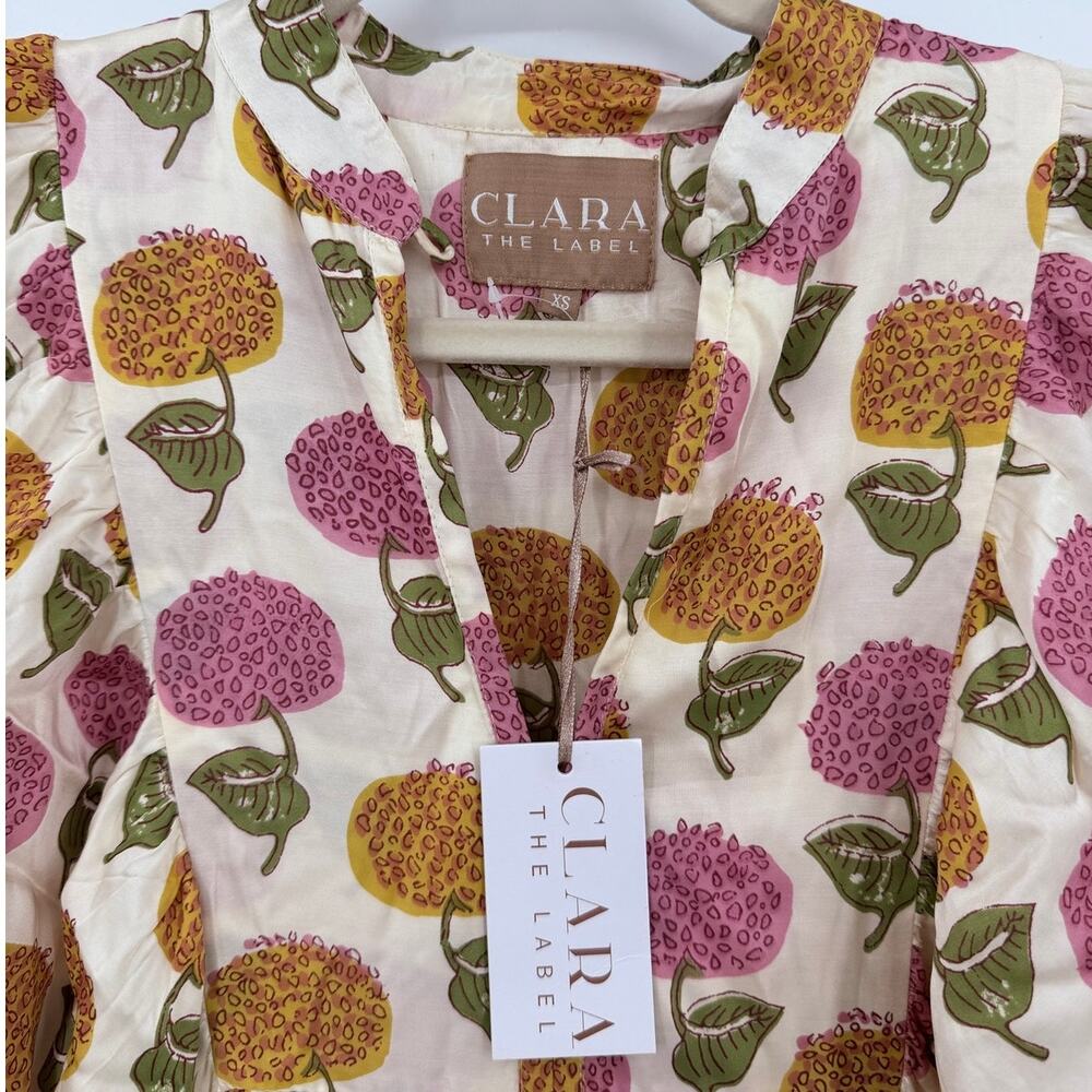 Clara The Label Pink Orange Floral Balloon Sleeve Maxi Dress XS NWT - Picture 6 of 10